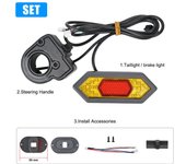 Luz de señal de giro para patinete eléctrico, luz trasera y luz de freno con manillar de dirección compatible con Xiaomi varios colores