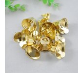 Adornos de campanas chapadas en oro de 10 a 50 mm, mini cascabeles de trompeta, decoración navideña 10mm