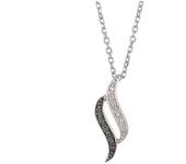 Collar - LOVA LOLA VAN DER KEEN - Plata de ley 925 - Óxido de circonio blanco y negro - 42 cm - Mujer