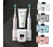 Soporte para cepillo de dientes eléctrico, organizador de pared de doble orificio, soporte para cepillo de dientes, accesorios de baño color rosa