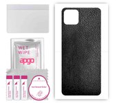 apgo Protective Skin Sticker for the back compatible with Oppo A53, Wrap Film, Foil, Vinyl - Pattern Black Leather