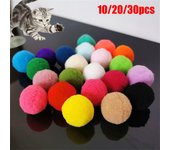 10/20/30 piezas de pelotas de peluche de poliéster para gatos y mascotas, juguete de entrenamiento interactivo One Size