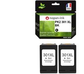 301XL fabricado en Francia, 2 Cartouche d'encre reacondicionado para HP 301 XL Noir CH563EE/CH561EE compatible Envy 4500 4507 5530,Des