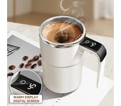 Taza de café automática, recargable, portátil, de acero inoxidable, creativa negro