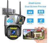 Cámara IP 4G/WiFi de 8MP, 4K, pantalla Dual, Monitor de cámara, hogar inteligente, exterior, impermeable, cámara CCTV PTZ V380 Pro, protección de seguridad 4MP WiFi Camera