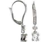Altesse [L4396] - Dormeuses argent 'Scarlett' blanc argenté (rhodié) - 25x4 mm blanco