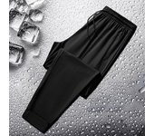 Pantalones deportivos para hombre, sueltos, de seda de hielo, de secado rápido, con pierna ancha, bolsillos laterales, con cordón, cintura elástica, color sólido, para gimnasio, entrenamiento, pantalones deportivos para correr, pantalones largos M