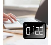 Temporizador grande con luz nocturna, cronómetro de cuenta atrás magnético versátil portátil con batería para cocinar, hornear en el aula verde