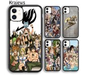 Funda de teléfono con diseño de manga de anime Fairy Tail de Krajews para iPhone 14, 5, 6, 7, 8 Plus, X, XR, XS, 11, 12, 13 Pro Max, Samsung Galaxy S21, S22ultra iPhone 6plus