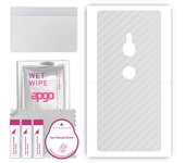 apgo Protective Skin Sticker for the back compatible with Sony Xperia XZ2, Wrap Film, Foil, Vinyl - Pattern Transparent Carbon