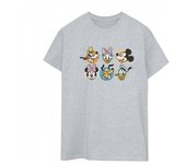 Camiseta de algodón con caras de Mickey Mouse y sus amigos de Disney para mujer/señora L blanco