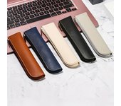 Estuche para lápices de piel sintética con cremallera simple, estuche para guardar bolígrafos, estuche portátil para bolígrafos, material escolar y de oficina negro