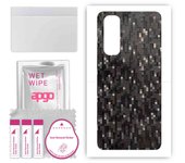 apgo Protective Skin Sticker for the back compatible with Oppo Reno4 Pro, Wrap Film, Foil, Vinyl - Pattern Carbon Black Pixel