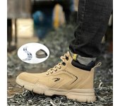 Zapatos de seguridad indestructibles para hombre, zapatillas de trabajo antigolpes y antipinchazos, zapatos con punta de acero, botas de seguridad ligeras y cómodas, indestructibles 39 caqui