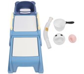 Silla de champú retráctil para niños con reposabrazos acolchados suaves y almohada para la cabeza antideslizante. azul