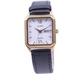 J-AXIS NAG48-G para hombre (Reloj casual Sun Flame) Reloj cuadrado analógico negro