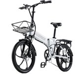 Bicicleta eléctrica RANDRIDE YA20 con motor de 350 W, autonomía de 50 km, batería de 48 V y 12,8 Ah, pendiente de 30°, peso ligero de 20 kg. negro