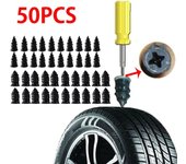 50 Uds Mini Kit de clavos de reparación de neumáticos para parches de tornillos de perforación de neumáticos sin cámara de coche B