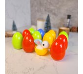 Huevos de Pascua precargados, huevo que se abre con conejito de peluche en el interior, mini conejito colorido en huevo para niños, búsqueda de huevos de Pascua, rellenos para canastas de Pascua 1pc