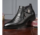 Botas de moto en relieve para hombre con cremalleras de doble cara Botas de jazz hip-hop Botas para hombre 39 negro