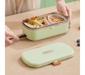 Fiambreras térmicas para oficina, fiambreras eléctricas portátiles, fiambrera Bento con calefacción sin agua, calentador de alimentos de acero inoxidable EU