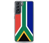 Coque Téléphone - Samsung - Galaxy S21 Plus - Drapeau Afrique du Sud - Souple - Multicolore