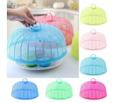 Cubierta redonda para alimentos, protector de platos de plástico, cubierta portátil para verduras, cocina doméstica verde claro