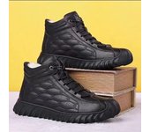 Zapatos prácticos de algodón para hombre, nuevos zapatos cálidos de invierno de Cachemira de caña alta, zapatos gruesos de algodón cálido para padre, zapatos para hombre 39 negro
