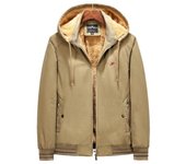 Chaqueta lavada de algodón, ropa de trabajo para hombre, chaqueta informal de lana con capucha para invierno para hombre XL