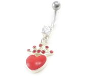 Les Trésors De Lily [I9471] - Piercing corporal 'Love Crown' rojo rojo