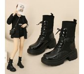 Zapatos de verano Mujer 2024 Tendencia Botas Negras Impermeables para Mujer Botines Botas de Trabajo Cómodas de Moda Zapatos Mujer 35 negro