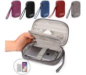 Bolsa organizadora de dispositivos de viaje, bolsa portátil para cables digitales, accesorios electrónicos, estuche de almacenamiento para auriculares, Cable USB, disco duro, cargador de unidad flash rojo
