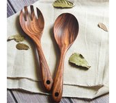 Accesorios Cubiertos De Cocina Ensalada Cena Tenedor Natural Vajilla Cucharas Grandes Cuchara De Madera