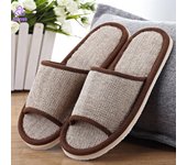 Mei Mujeres Hombres Parejas Moda Casual Zapatillas de casa Piso Interior Zapatos Planos Sandalias 37-38 café
