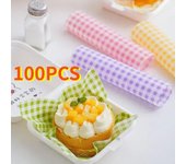 100 piezas de papel para alimentos, papel a prueba de aceite, embalaje para pan, sándwich, hamburguesas, papas fritas, macarrones, herramientas de cocina para hornear, embalaje decorativo color rosa