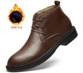 Botas de moda para hombre, zapatos de invierno nuevos de lujo para hombre, zapatos casuales de cuero genuino, botas Chelsea de caña alta de estilo británico a la moda, zapatos de negocios 36