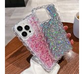 Funda de teléfono de lentejuelas brillantes de lujo para Iphone 14 13 12 11 Pro Max 14 Plus 14pro Max cubierta de silicona de parachoques ondulado a prueba de golpes For iPhone 11Pro Max