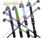 Sougayilang-cañas de pescar telescópicas giratorias, caña de pescar para trucha, carpa, lubina, aparejos de pesca 1.8M blanco