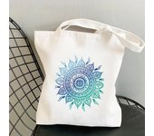Bolso de mano con estampado de acianos azules para mujer, bolso de compras Harajuku, bolso de hombro tipo shopper para mujer, bolso de lona 2021 24*26cm