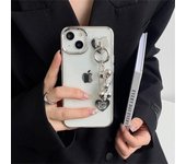Estuche de chapado transparente colgante de corazón de amor 3d de lujo para iphone 14 13 12 11 Pro Max X Xr 7 8 Plus funda blanda a prueba de golpes For iPhone XSMax