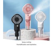 Mini aire acondicionado de mano, humidificador portátil recargable por USB, Enfriador de niebla, ventilador humidificador con pulverizador de refrigeración para el hogar y la Oficina negro