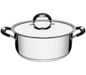 Olla de dos manos Tramontina Duo Silicona 24cm Acero inoxidable Apto para lavavajillas Compatible con gas IH Hecho en Brasil TRAMONTINA (Cazuela) 18-10 62483/240 plata