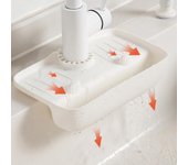 27*14*5CM estante de drenaje almohadilla de captación alfombrilla para grifo plegable blanco