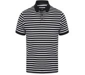 Front Row Polo unisex de punto de rayas para adulto M blanco/azul oscuro