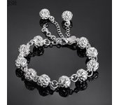 100% S925 pulseras hermosas de plata esterlina noble top bonita moda fiesta de boda linda señora bonita bola mujer pulsera joyería plata