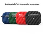 Funda protectora de fibra de carbono para AirPods 4 y 3: compatible con carga inalámbrica AirPods1/2 verde