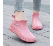 Botas de lluvia de moda para mujer, impermeables, antideslizantes, para cocina, para el trabajo, para invierno, para exteriores, que mantienen el calor, sin cordones. 36 color rosa