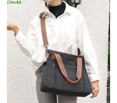 Bolso bandolera retro para mujer, bolso de lona con múltiples bolsillos, bolso de hombro vintage con correa ajustable, bolso de mano informal, bolso de exterior para mujer azul