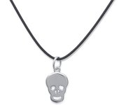 Les Trésors De Lily [K3712] - Collar de plata 'Skull' de plata negra - 15x8 mm plata