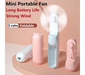 Mini ventilador portátil, silencioso, plegable, recargable por USB, pequeño ventilador de bolsillo con banco de energía blanco
